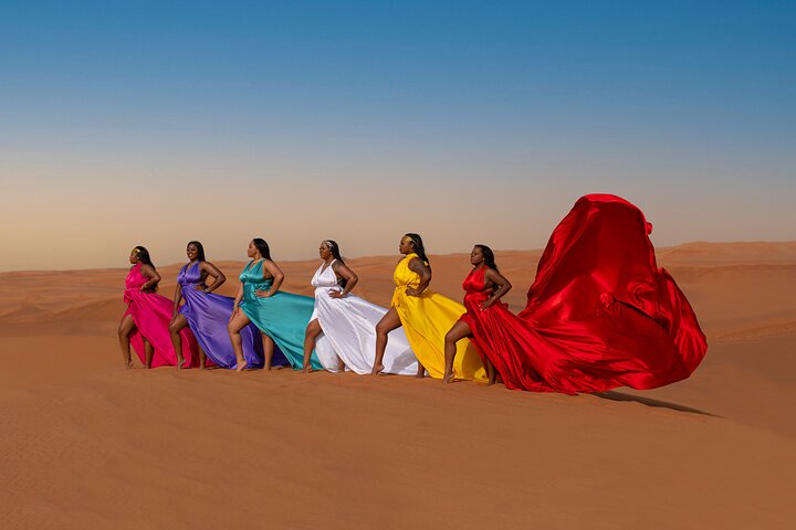 Desert Flying Dress Photoshoot