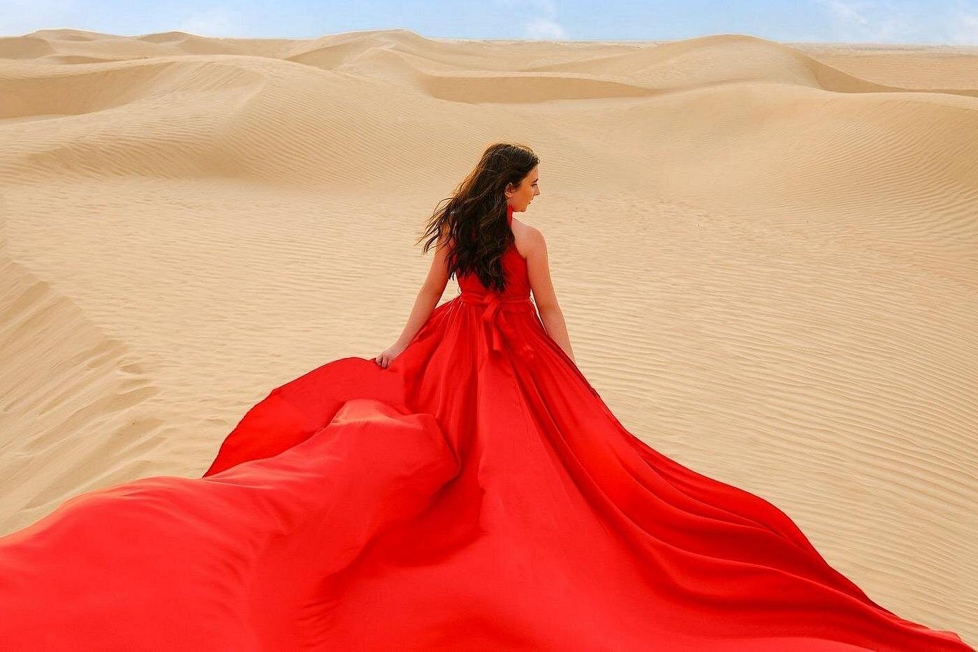 Desert Flying Dress Photoshoot