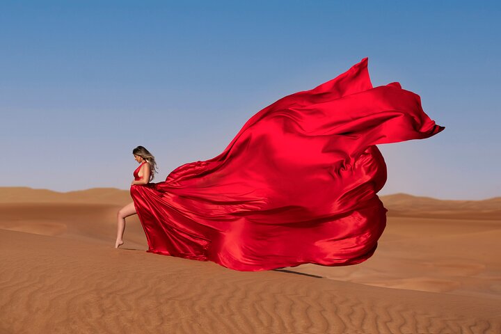 Desert Flying Dress Photoshoot